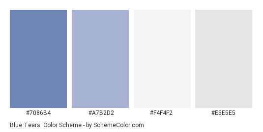 Blue Tears - Color scheme palette thumbnail - #7086b4 #a7b2d2 #f4f4f2 #e5e5e5 
