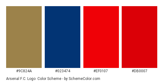 Arsenal F C Logo Color Scheme Brand And Logo Schemecolor Com - part to hex color roblox