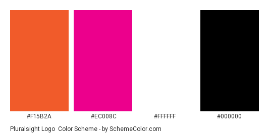 Pluralsight Logo - Color scheme palette thumbnail - #F15B2A #EC008C #FFFFFF #000000 