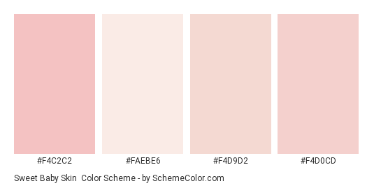 Sweet Baby Skin - Color scheme palette thumbnail - #F4C2C2 #FAEBE6 #F4D9D2 #F4D0CD 