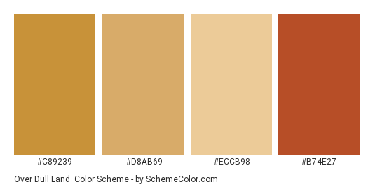 Over Dull Land - Color scheme palette thumbnail - #c89239 #d8ab69 #eccb98 #b74e27 