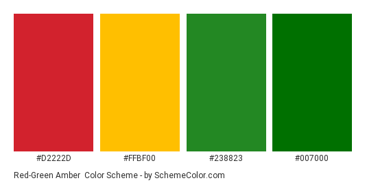 temperament Serrated sejr Red-Green Amber Color Scheme » Green » SchemeColor.com