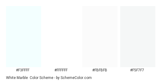 White Marble - Color scheme palette thumbnail - #f3ffff #ffffff #fbfbfb #f5f7f7 