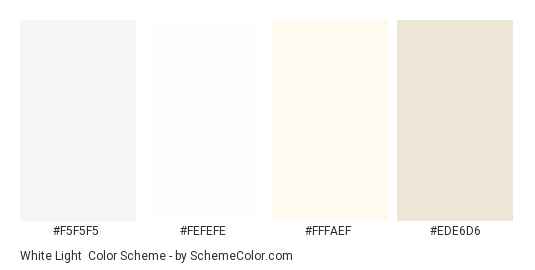 White Light - Color scheme palette thumbnail - #f5f5f5 #fefefe #fffaef #ede6d6 