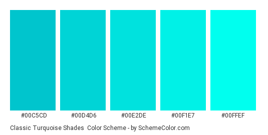 Classic Turquoise Shades Color Scheme » Monochromatic » SchemeColor.com