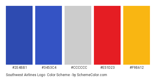 Southwest Airlines Logo Color Scheme » Blue » SchemeColor.com
