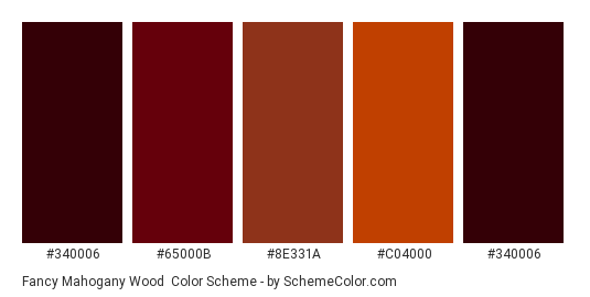 Fancy Mahogany Wood - Color scheme palette thumbnail - #340006 #65000B #8E331A #C04000 #340006 