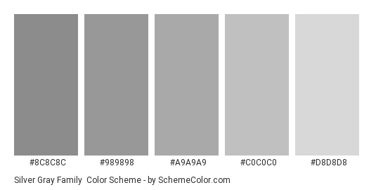 Silver Gray Family Color Scheme Schemecolor Com - Silver Grey Paint Colour