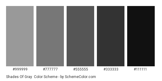 Shades Of Gray Color Scheme » Black » SchemeColor.com