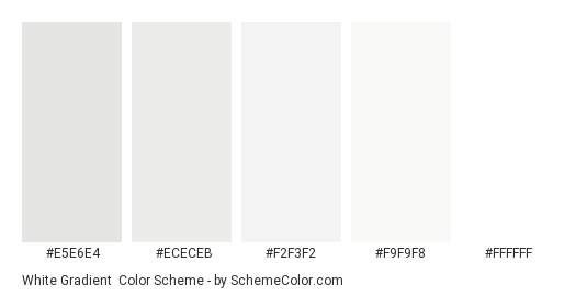 White Gradient - Color scheme palette thumbnail - #E5E6E4 #ECECEB #F2F3F2 #F9F9F8 #FFFFFF 