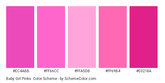 Baby Girl Pinks Color Scheme » Bright »