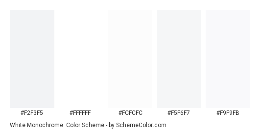 White Monochrome - Color scheme palette thumbnail - #F2F3F5 #FFFFFF #FCFCFC #F5F6F7 #F9F9FB 