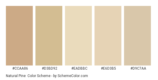 Natural Pine - Color scheme palette thumbnail - #ccaa86 #d3bd92 #eadbbc #e6d3b5 #d9c7aa 