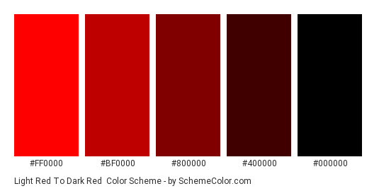 chance Rejse gyde Light Red To Dark Red Color Scheme » Black » SchemeColor.com