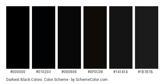 Shades Of Black Color Code