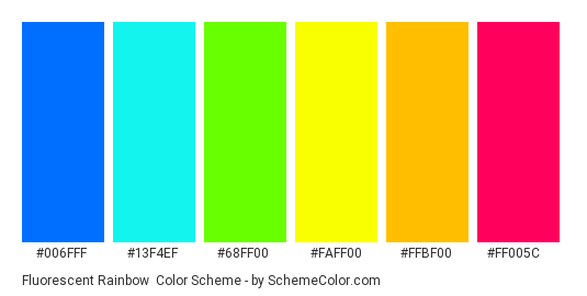 Fluorescent Rainbow Color Scheme Blue Schemecolor Com