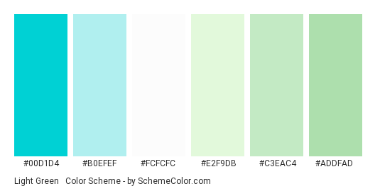 Light Green & Turquoise Color Scheme » SchemeColor.com