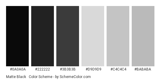 Matte Black & White Color Scheme » Black » SchemeColor.com