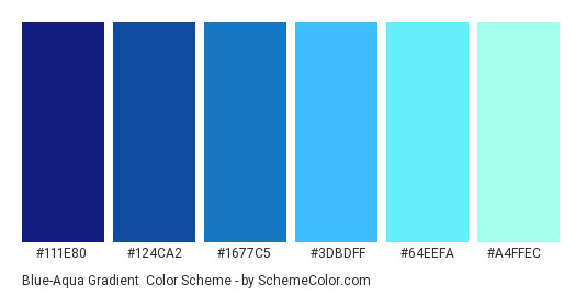 Blue-Aqua Gradient Color Scheme » Aqua » Schemecolor.Com