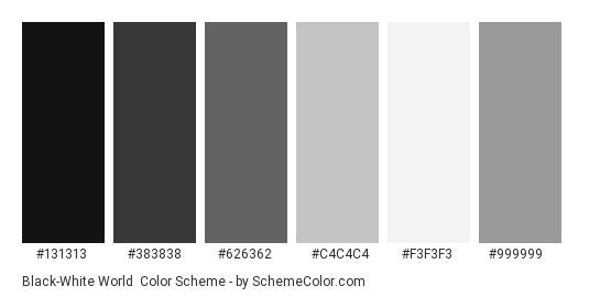Black-White World Color Scheme » Black » SchemeColor.com