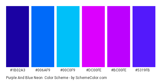 Purple And Blue Neon Color Scheme » Aqua »