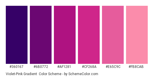 Violet-Pink Gradient Color Scheme » Pink » SchemeColor.com