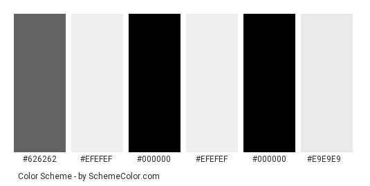 Wildlife Zebra - Color scheme palette thumbnail - #626262 #efefef #000000 #efefef #000000 #e9e9e9 