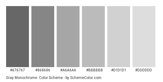 Gray Monochrome Color Scheme » Gray » SchemeColor.com