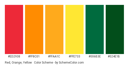 Red, Orange, Yellow & Color Scheme » Green » SchemeColor.com