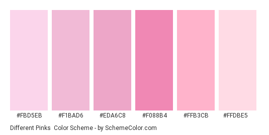 Different Pinks Color Scheme » Monochromatic » SchemeColor.com