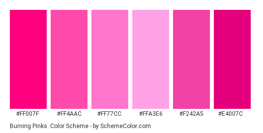 Burning Pinks Color Scheme » Monochromatic » SchemeColor.com
