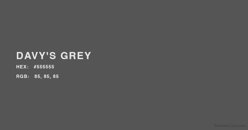 Davy's Grey color - Hex:   #555555