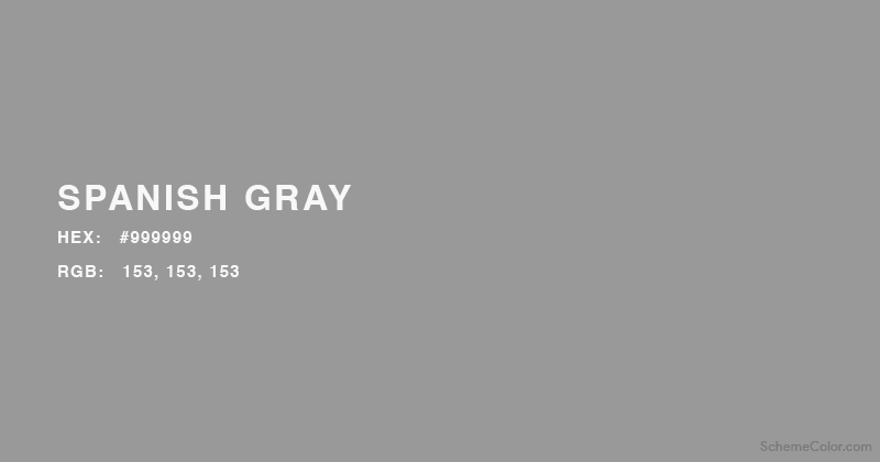 Spanish Gray color - Hex:   #999999