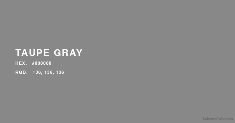 Taupe Gray color - Hex:   #888888