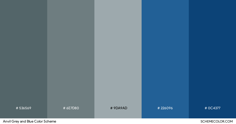Anvil Grey and Blue color scheme
