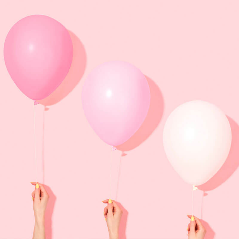 Baby likes these pastel balloons