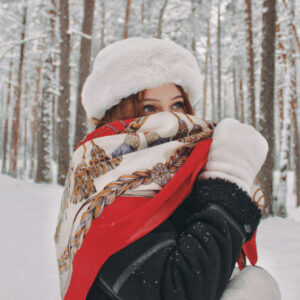 Beautiful Woman in Snow - Image