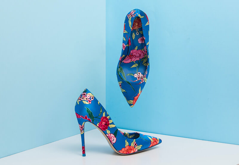 Blue Fashion Floral Shoes