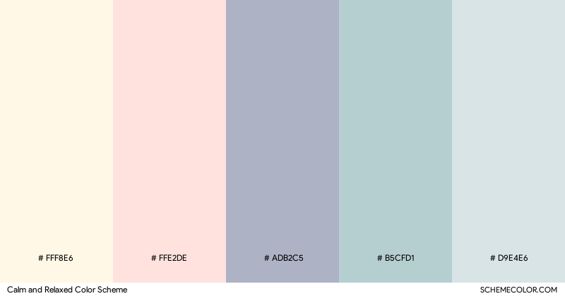 Calm and Relaxed color scheme