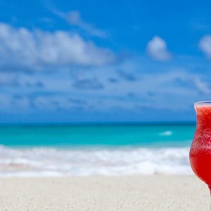 Caribbean beach and cocktail