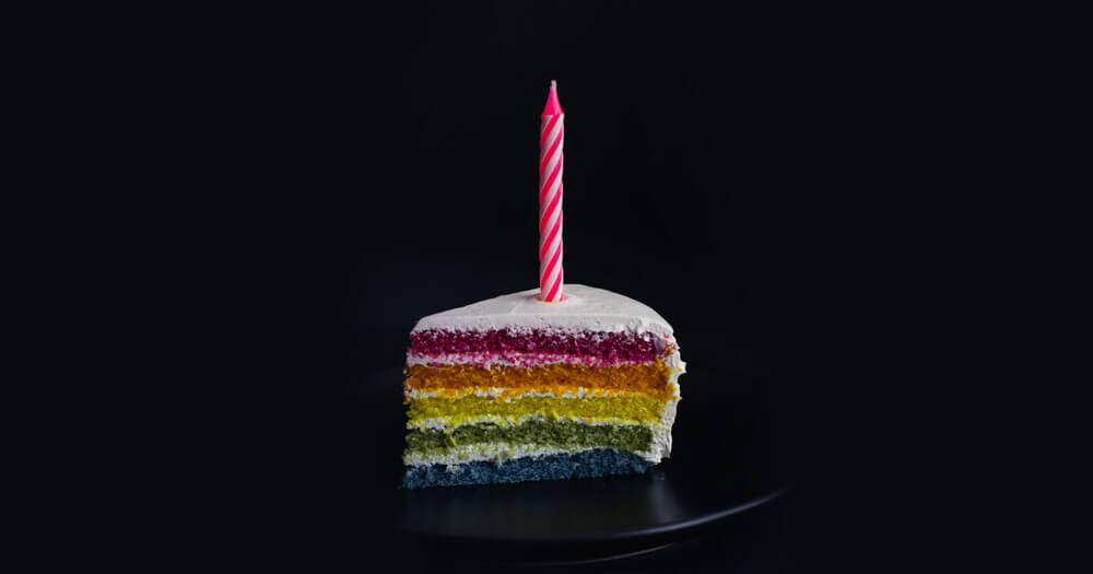 Colorful cake celebrating