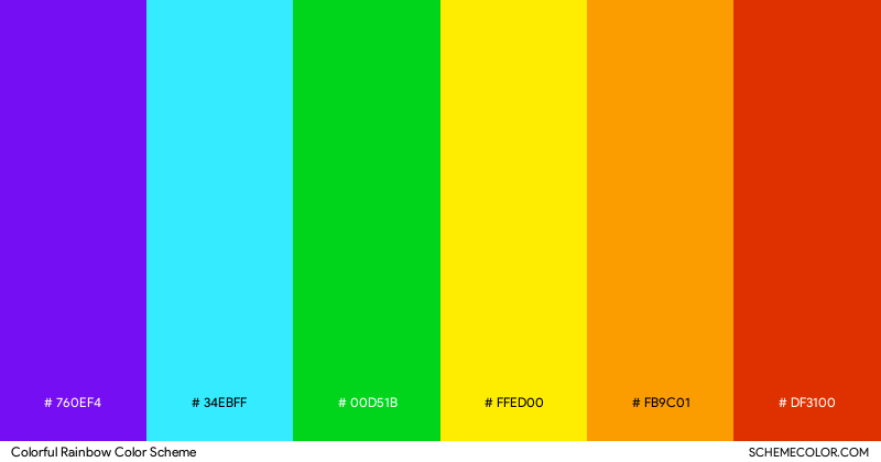 Colorful Rainbow color scheme