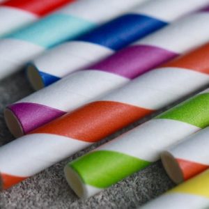 Straws with colored bands