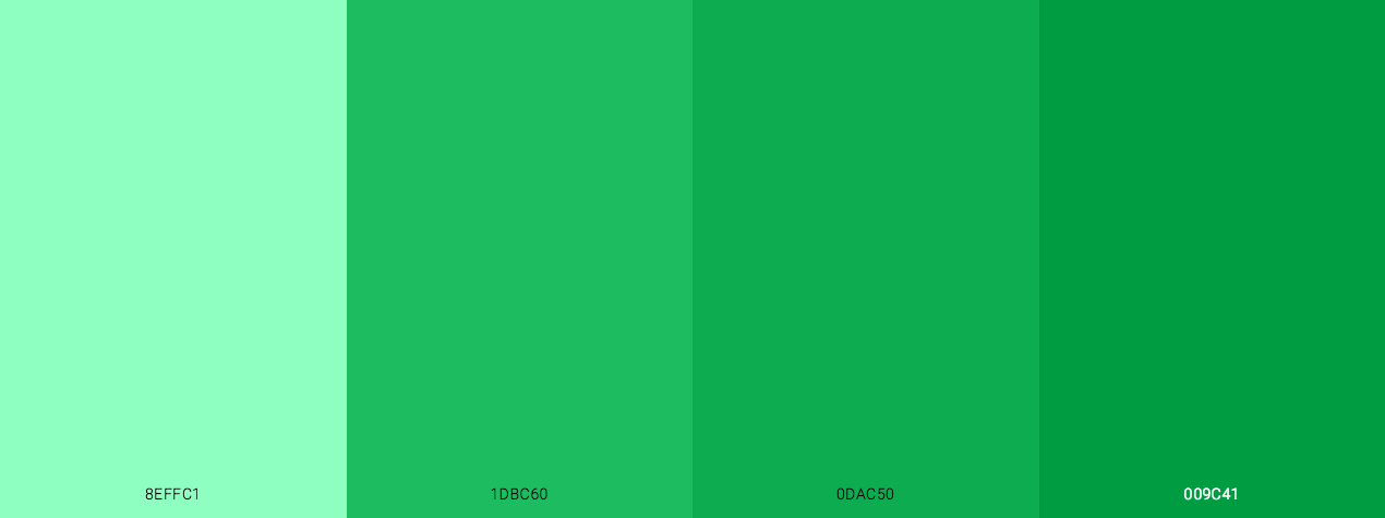 Flat Green Shades Monochromatic Color Palette