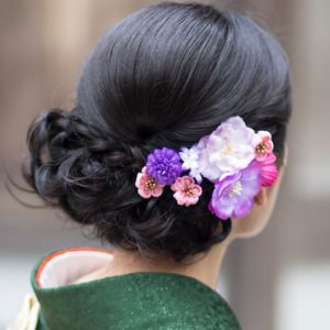 Floral Hair complementing Kimono