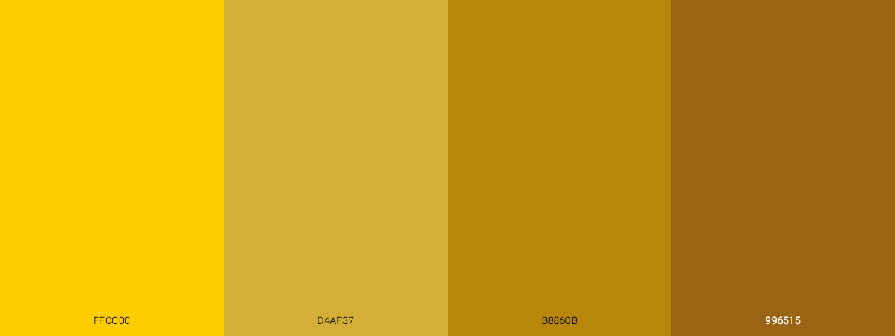 Gold Gradient color shades
