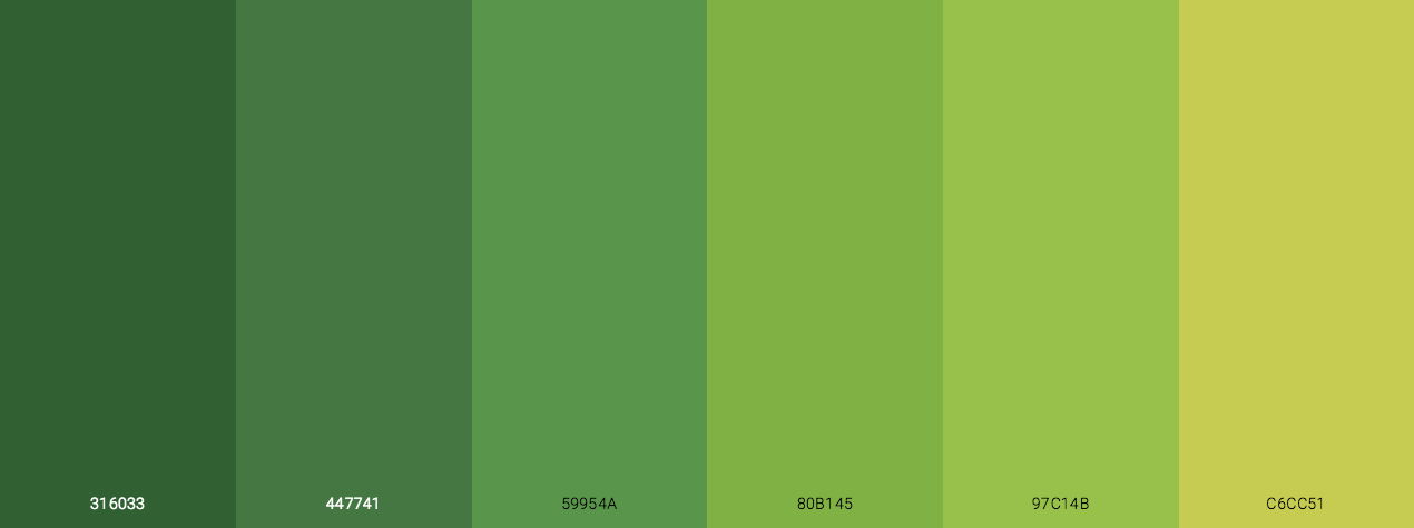 Green Grassland Monochromatic Color Palette