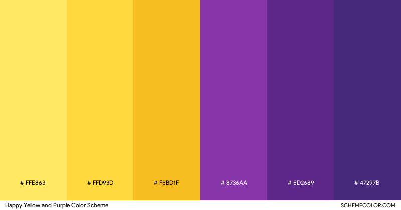 Happy Yellow and Purple color scheme