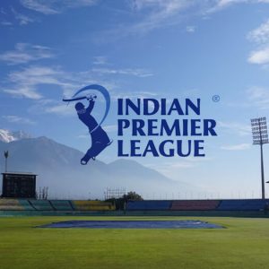 Cricket stadium with IPL logo