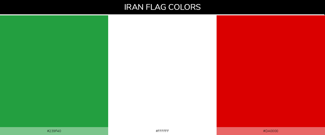 Iran country flag color codes - Red #ce1126, White #ffffff
